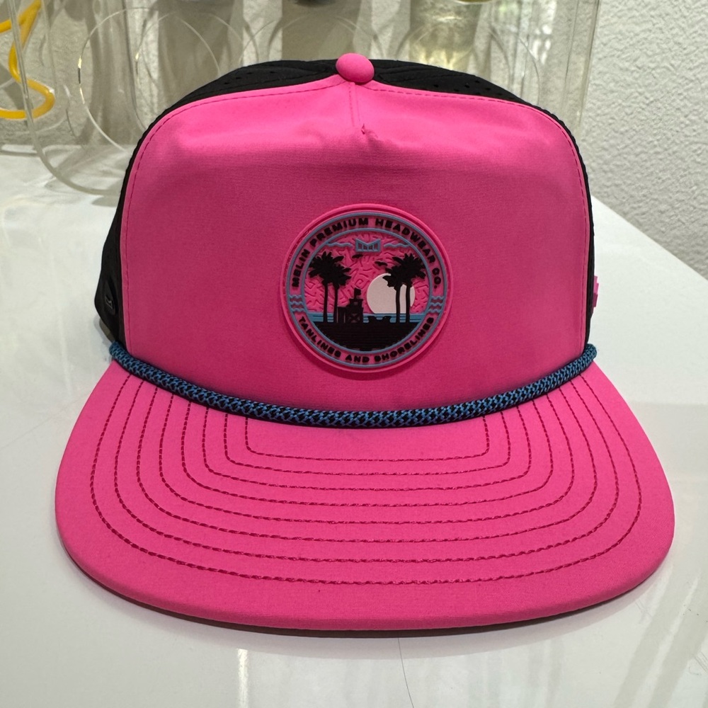 Melin Hydro Coronado Shine Hot Pink/ Black Classic Snapback Hat (Sold Out)